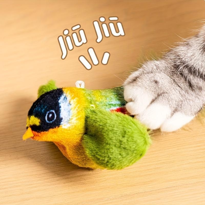 Interactive Cat Toy Bird Simulation, Wireless Rechargeable Physical Sound, Self-Entertainment & Exercise, Hanging Play Teaser Stick