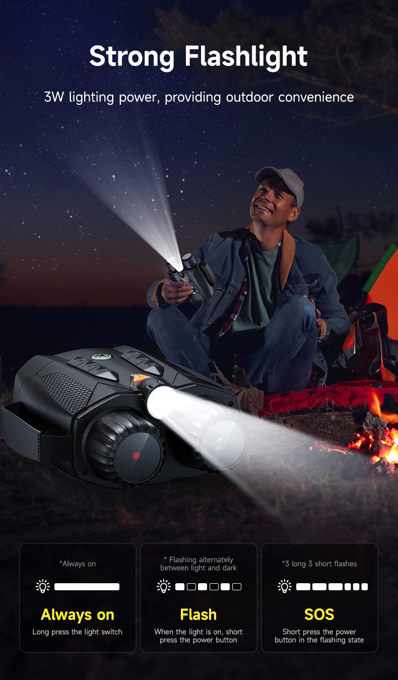 4K Night Vision Goggles with 32GB SD Card, Infrared Binoculars with Photo & Video Recording, 3"-4" HD Screen, 5000mAh Rechargeable Battery, Cool Tech Birthday Gift for Men/Dad/Husband, Hunters & Outdoor Adventures