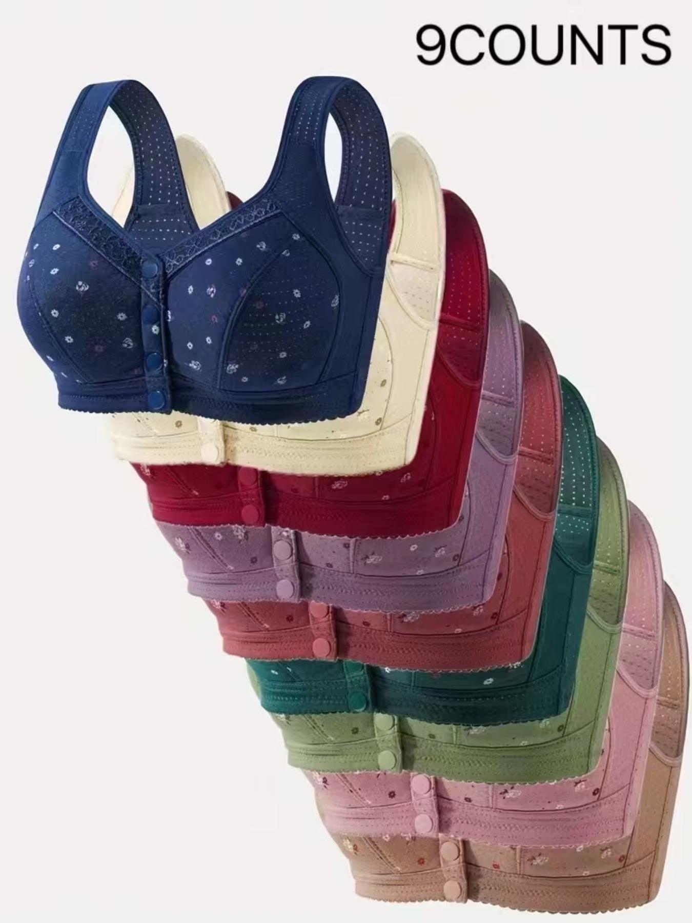 Women's Floral Print Push Up Bra, Soft Comfortable Breathable Bra, Women's Lingerie for All Seasons