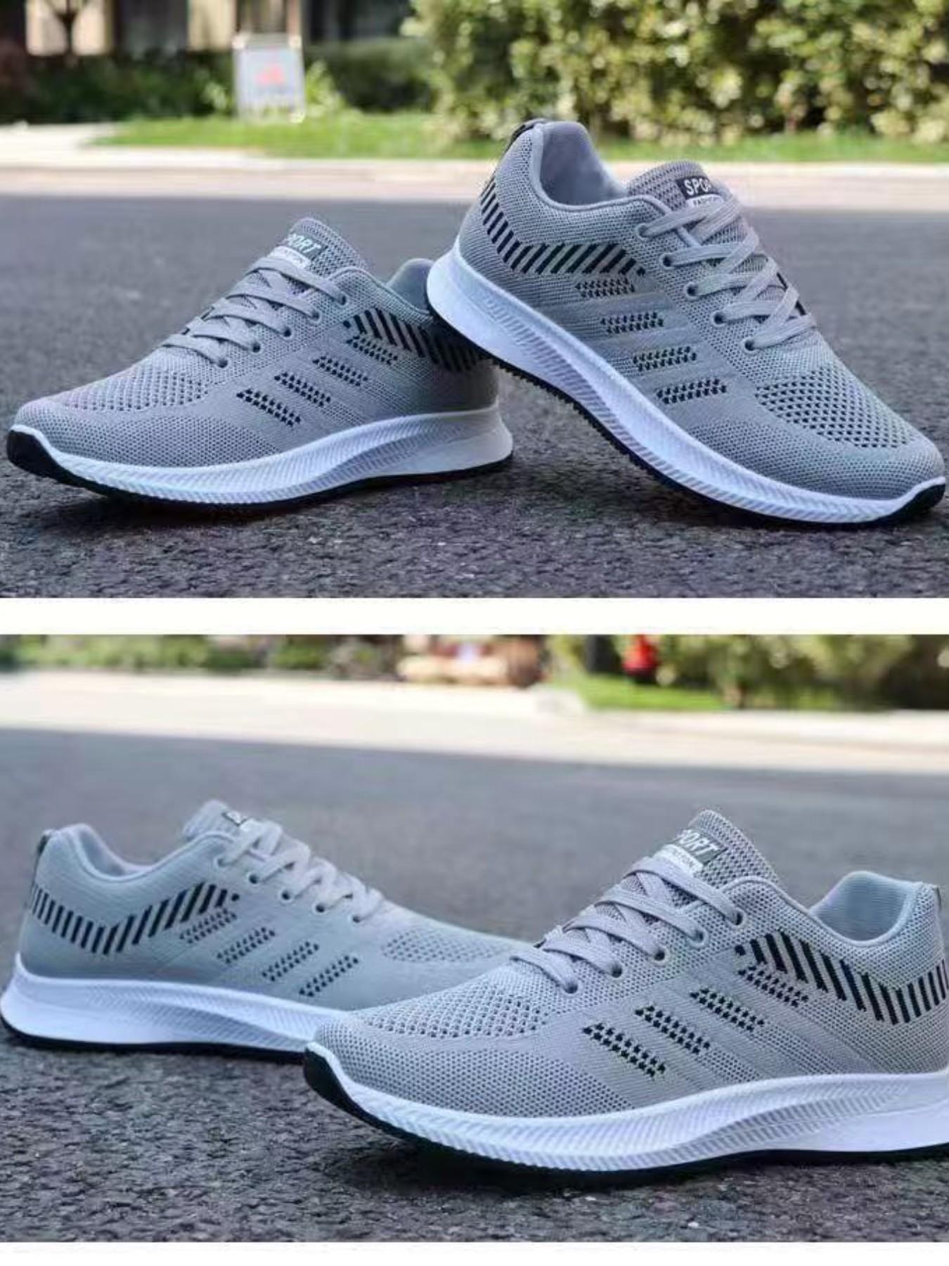 Summer Men's Fashion Sport Casual Shoes, Flyknit Mesh Lightweight Breathable Men's Shoes, Anti-Slip Durable Daily Outdoor Hiking Shoes