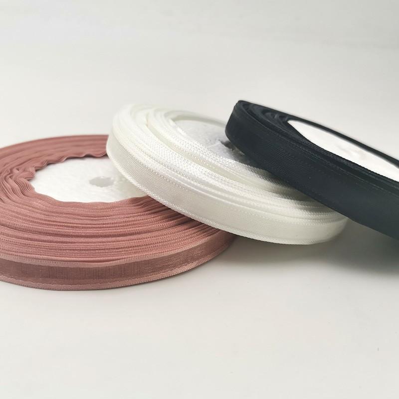 Handmade Ribbon Roll, 50m Long, 1cm Wide, Organza Semi-Transparent Design, Ideal for Gifts, Weddings, Crafts, DIY Projects Decoration
