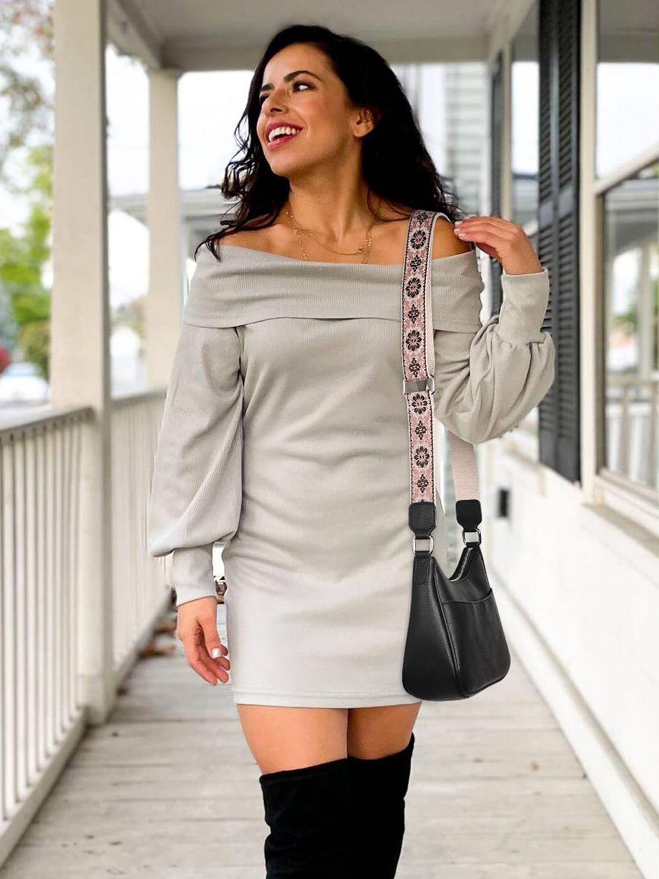 Women's Vintage Crossbody Bag, Fashionable Pu Leather Zipper Shoulder Bag with Adjustable Strap, Casual Crossbody Bag for Daily Used, Adjustable Strap Purse