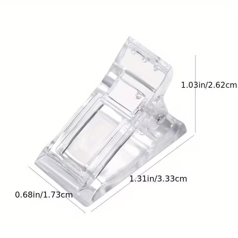 10pcs Acrylic Nail Clip Transparent Gel Quick Building Nail Tips Clips Fingernail Extension UV Clamps Manicuring Art Builder Tools Set