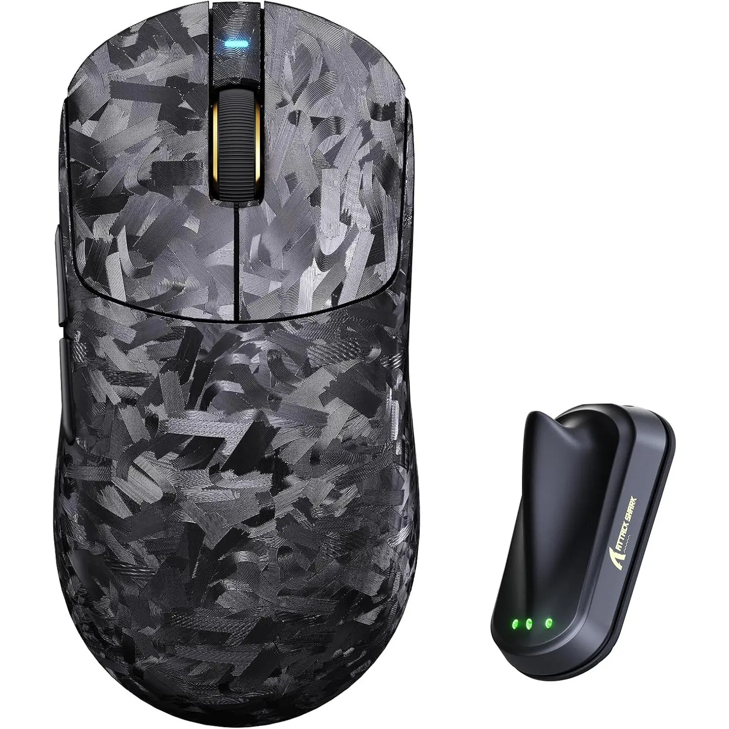 RS3 Ultra Carbon Fiber  Gaming , PAW3955MAX Optical Sensor, 52,000 DPI,  8K Polling Rate, Nordic 54L15 MCU, 100M Optical Switches, Web Driver, Black