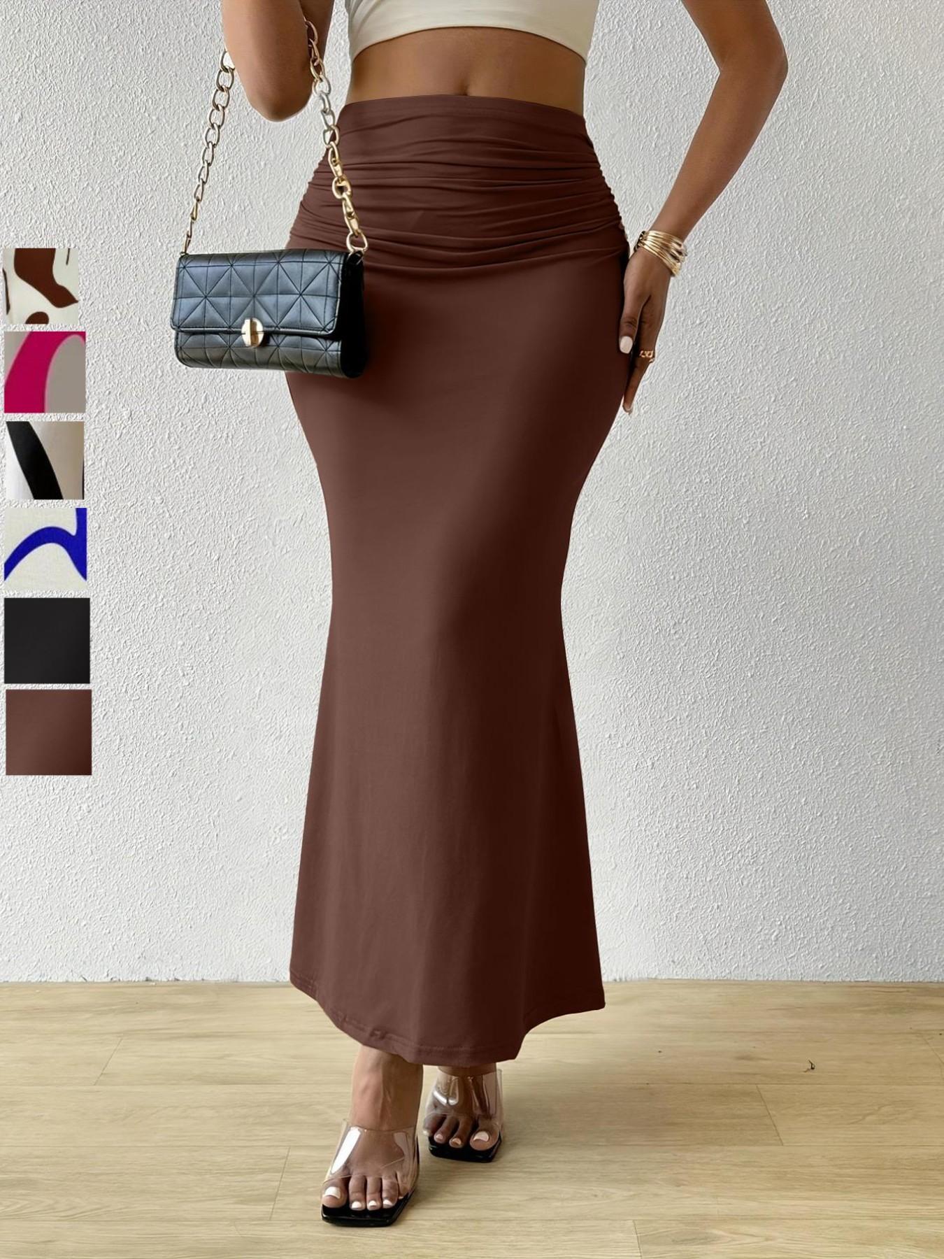 Zebra Stripe High Waist Mermaid Maxi Skirt, Slim-Fitting Sexy Long Skirt for All Seasons, Trendy Casual Wear with Multiple Color Options