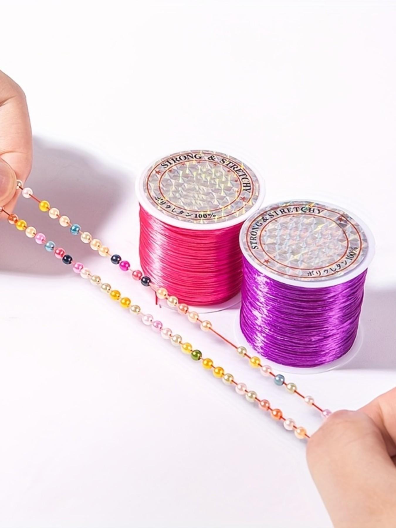 50m/1968in Strong Stretch Elastic Cord, 0.8mm - Ideal for DIY Jewelry, Bracelets, Necklaces & Beading Crafts, with Knot-Hiding Durability - Perfect for Party Balloon Decorations, Connectors for Jewelry Making, Diy Jewelry Accessories