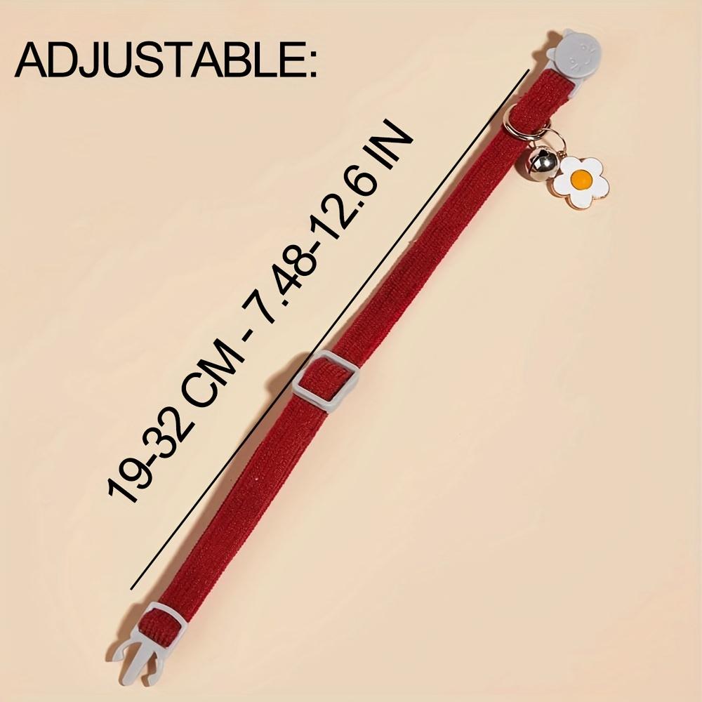 Cute Cat Collar with Bell & Flower Pendant, 2 Counts/set Adjustable Pet Collar with Safety Buckle, Pet Supplies for Small Cats Dogs