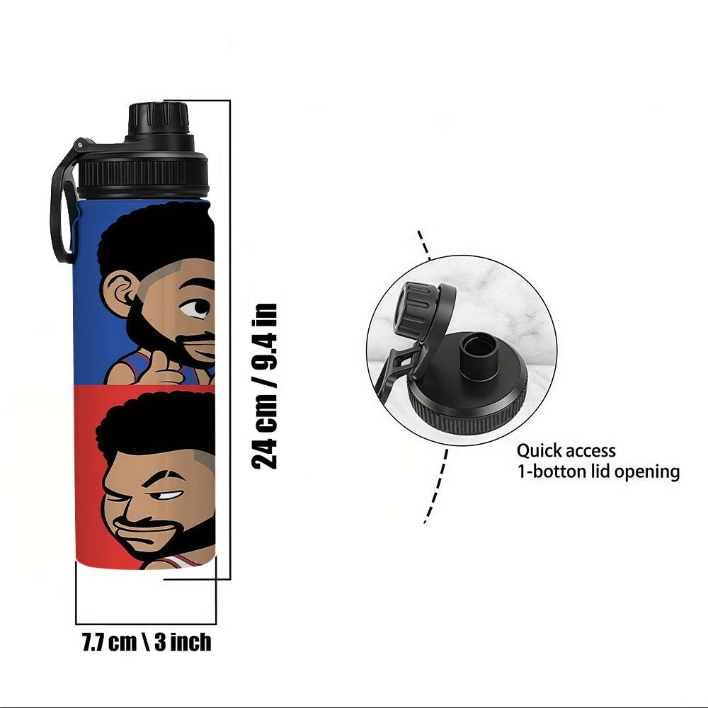 1pc Cute Cartoon Insulated Cup, Vacuum Dual-Layer Stainless Steel, Long-Lasting Heat and Cold, Portable Coffee Cup for Office and Travel