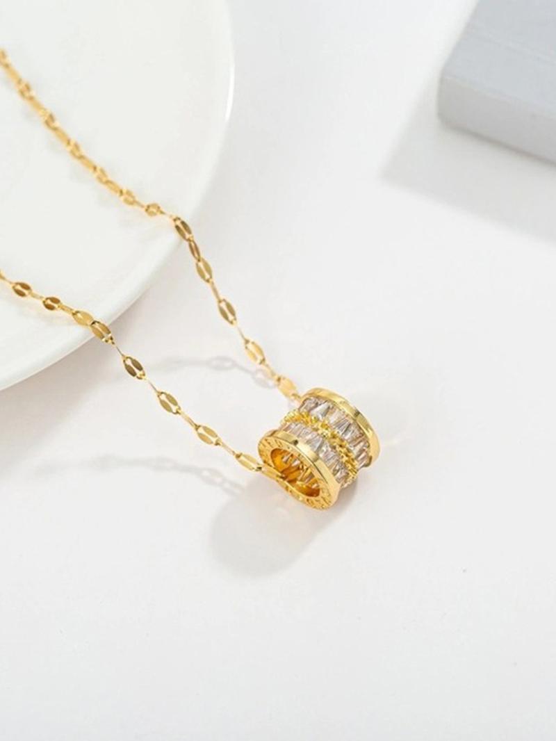 Elegant Zircon Geometric Pendant Necklace for Women, Simple Design, Daily Commute Jewelry, Versatile Gift for Her, Minimalist Pendant Necklace