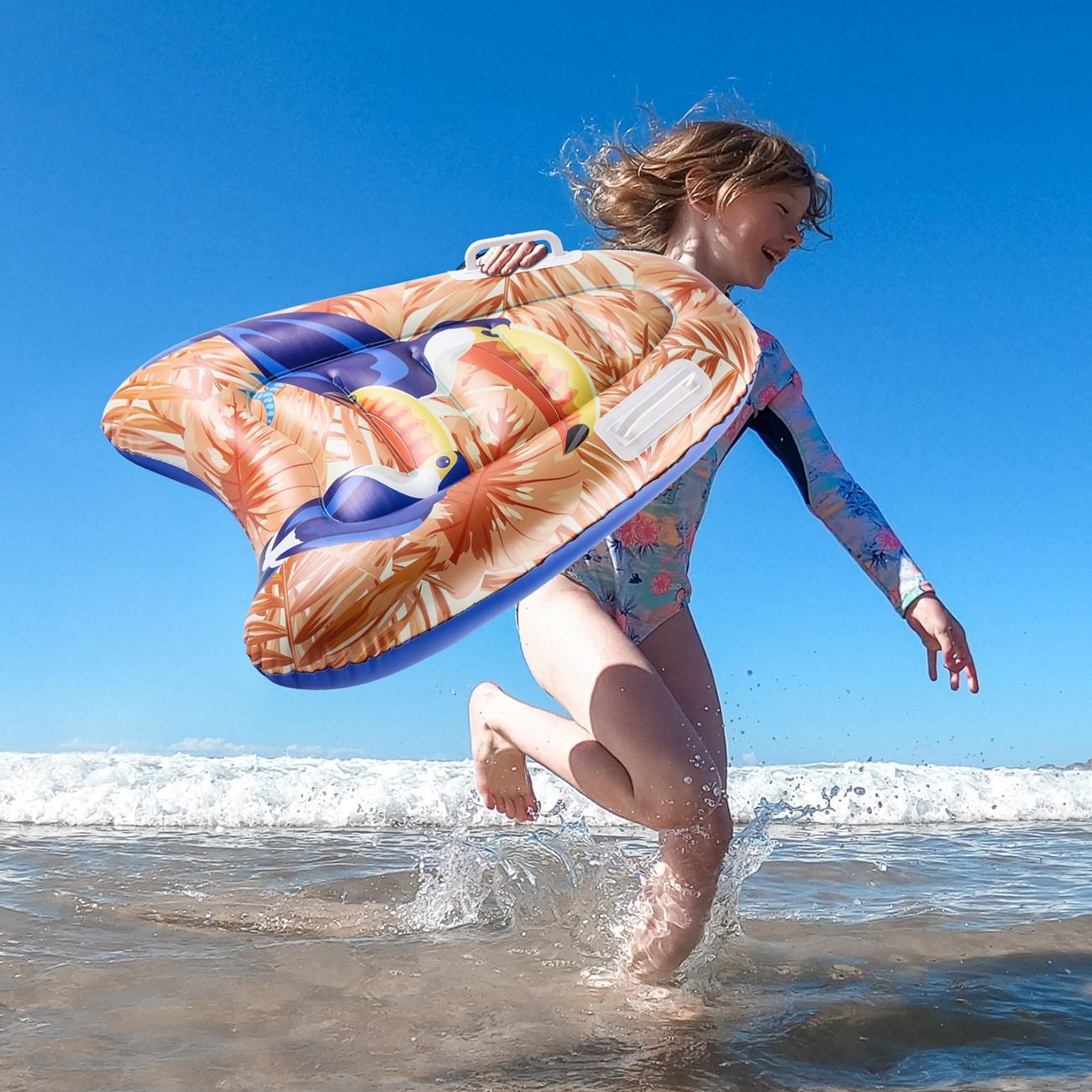 1pc PVC Inflatable Surfboard, Nylon Fabric Stand Up Paddle Board, Kids Swimming Float, Triangle Shape Handheld Surfboard