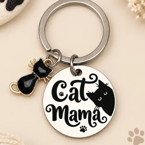 Unique Cats Lover Gift for Women & Girls, Funny Halloween Cat Lady Keychain, Trendy Cute Keychain, Keychain For Bags, Keychain For Purse, Funny Keychains, Perfect Mother's Day, Christmas, Birthday Present