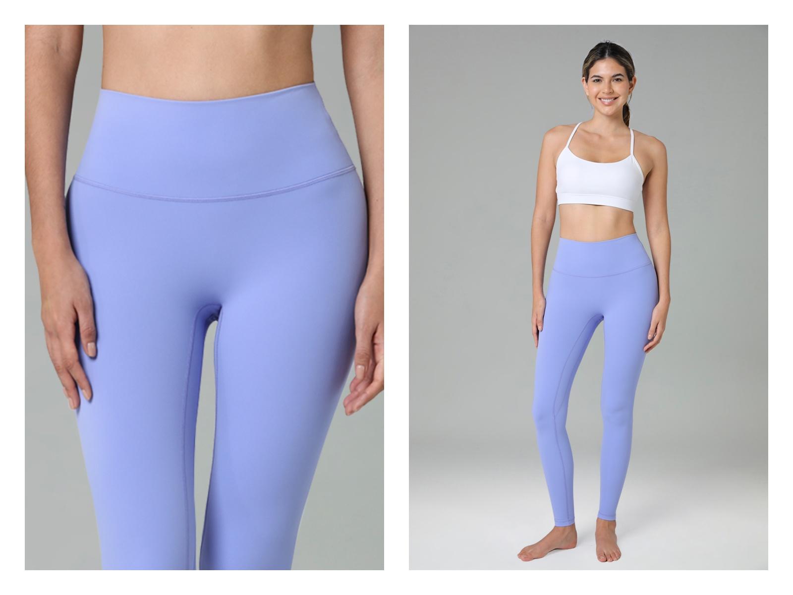 Colorfulkoala Women's No Front Seam Leggings Light Color Edition Dreamlux  High-Waisted Yoga Pants Tummy Control Athletic Workout Leggings with Inner Pocket 25"/28"