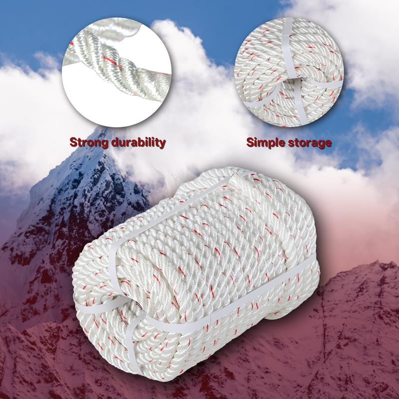 findmall 5/8" & 1/2" Braid Polyester Rope Bull Rigging High Force Polyester Rope 150/ 100 FT White Red/ White Grey Blue findmall 5/8" & 1/2" Braid Polyester Rope Bull Rigging High Force Polyester Rope 150/ 100 FT White Red/ White Grey Blue