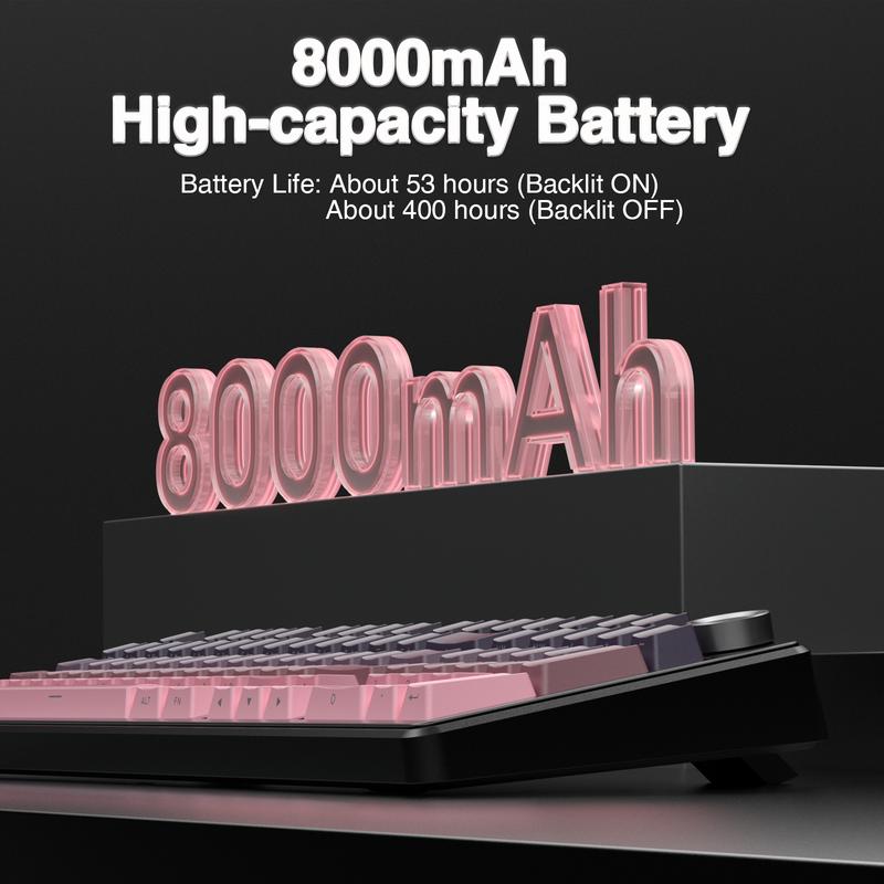 AULA F99 Pro Creamy Wireless Mechanical Gaming Keyboard with Knob Control, keyboard,Tri-Mode BT5.0/USB-C/2.4GHz Hot Swappable Custom Keyboard,Pre-lubed Linear Switches,Gasket Structure,RGB Backlit Computer PC accessories TikTokShopfalldealsforyou