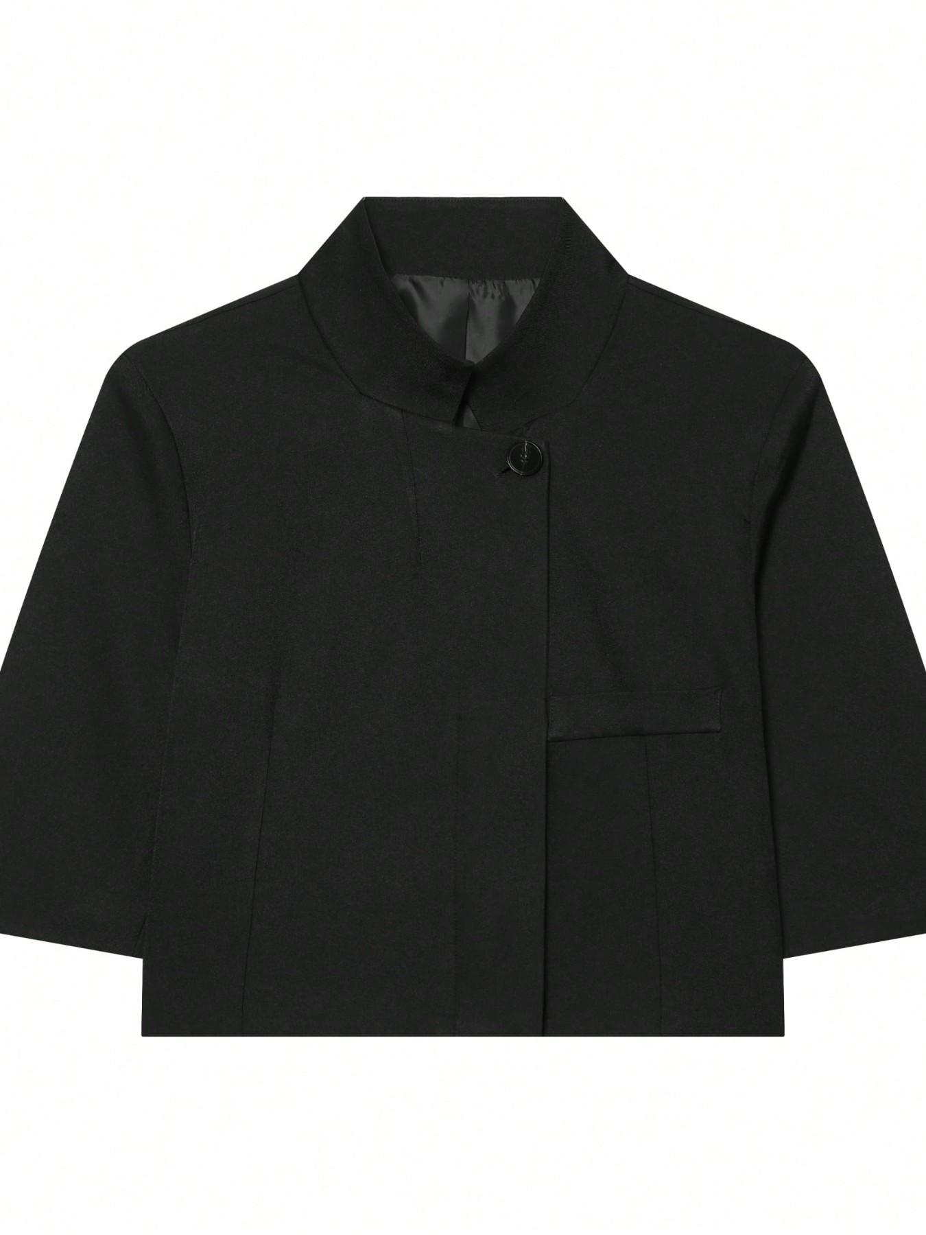 Women's Regular Fit Short Sleeve Solid Slim Blazer, Formal Business Suit Jacket for Ladies, Graduation Dress, Elegant and Professional Outerwear, Minimalist