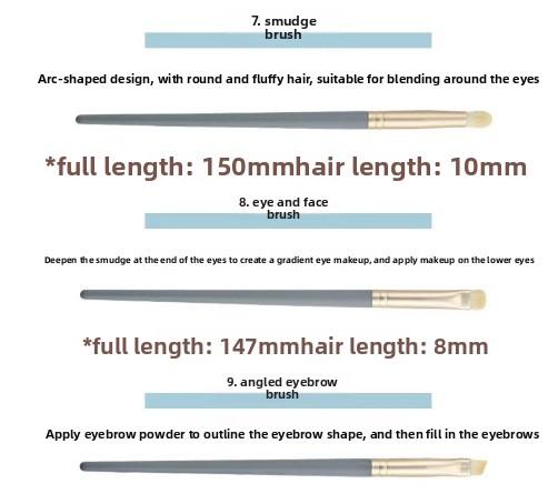 10 pieces of Blue Bridge makeup brush, a whole set of makeup tools, powder brush, eye shadow brush, soft hair brush