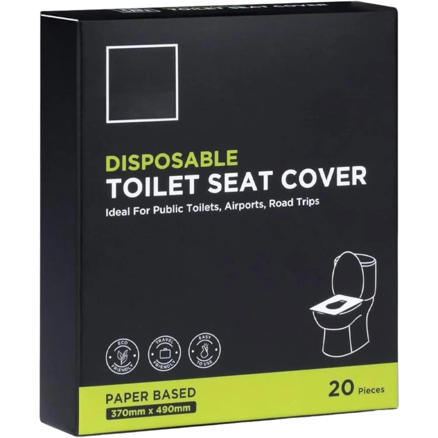 Disposable Toilet Seat Covers, Paper Based Liners – 20 Count | Travel Friendly Hygiene Covers for Restrooms, Airports & Road Trips | Easy to Use Portable Bathroom Covers