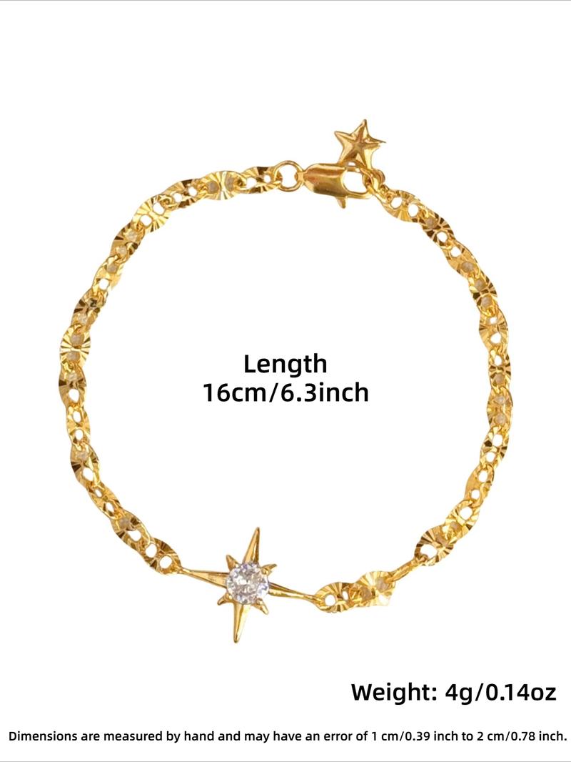 Elegant Zirconia Star Bracelet for Women, Stylish Daily Party Accessory, Versatile and Chic Gift Idea, Fashionable Ladies' Jewelry