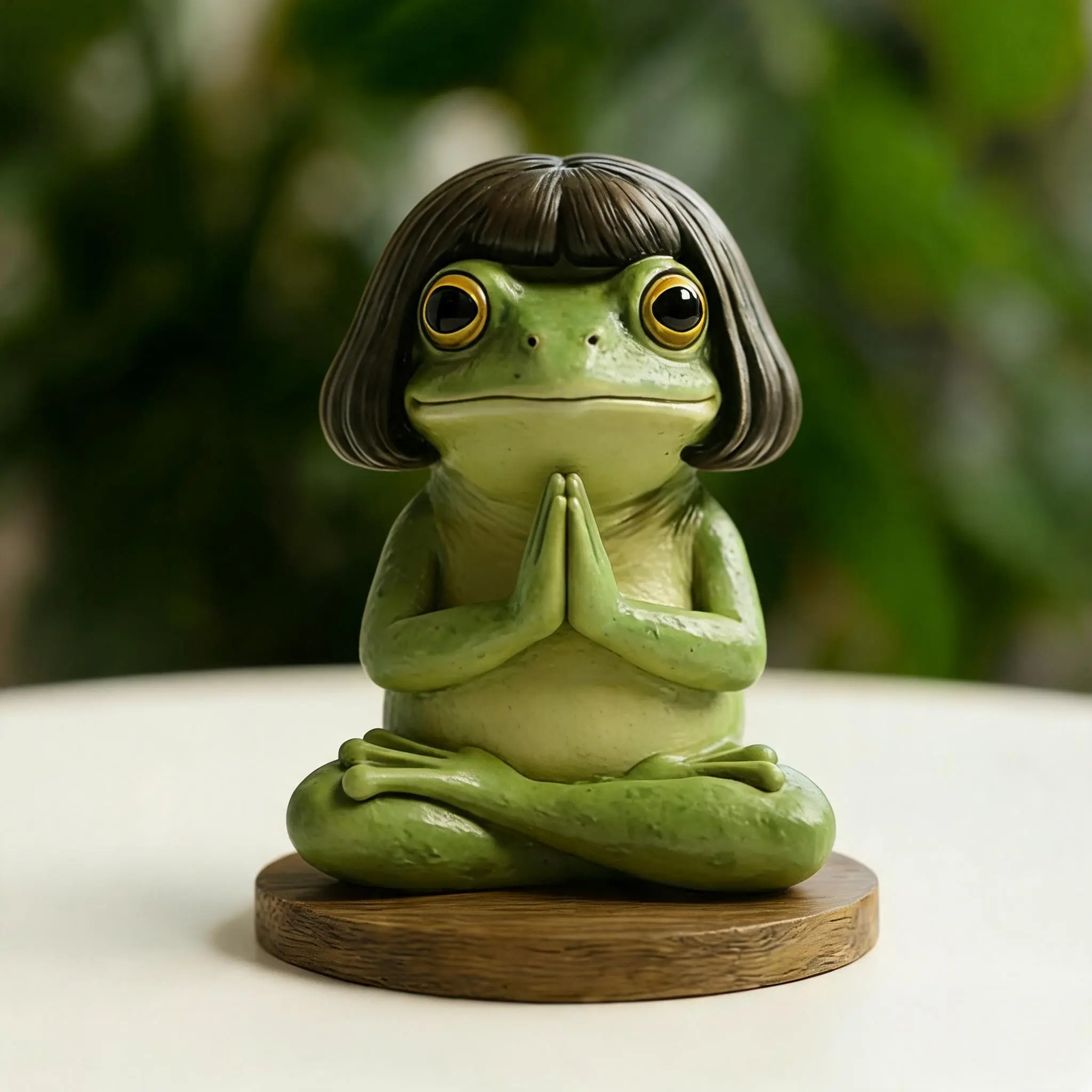 Cute Yoga Frog Ornament, Bobo Head Meditating Frog Statue, Animal Desktop Decor, Cute Desktop Decoration, Yoga Lover Gift, Christmas, Halloween, Thanksgiving Gift, Art Figurine, Cute Figurines, Decorative Figurines, Resin Figurine Statue