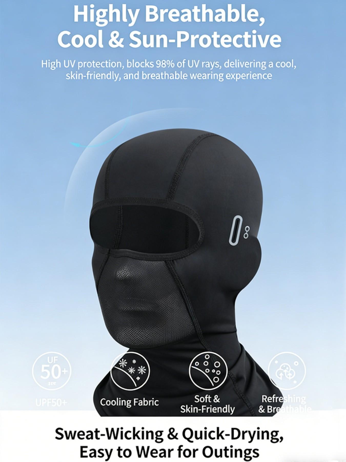 Unisex Summer Ice Silk Sun Protection Headwear, Breathable Motorcycle Mask for Outdoor Riding, Versatile UV Shield Face Cover, Outdoor Sports Mask