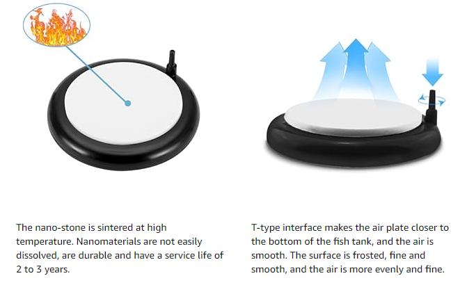 hygger Aquarium Air Stone, Bubble Stone Fish Tank Oxygen Stone Ultra Silent Deep Dissolving Oxygen Diffuser Kit for Aquarium Fish Tank and Hydroponic