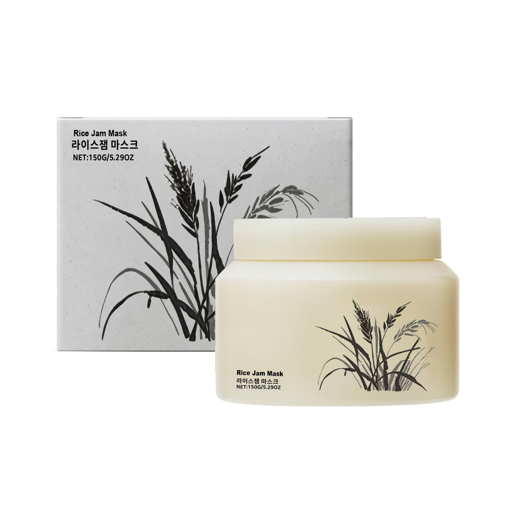 Rice Jam Mask 5.29oz | Korean Rice Hydrating Wash-Off Face & Body Mask with Gentle Exfoliating, Daily Moisture Care for Smooth, Soft Skin