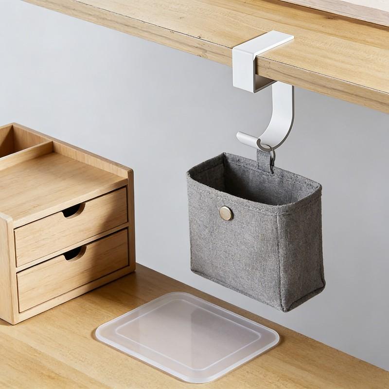 Detachable Portable Backpack Hook for Tables, No Adhesive Card Clip Design, Easy One-Second Installation, Fits Desk, Study Table, Office Table