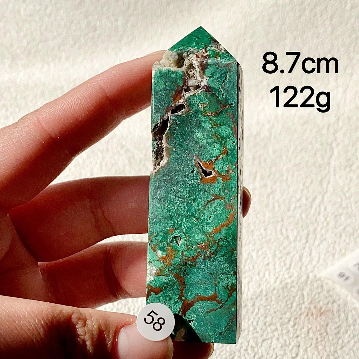 Chrysocolla Crystal Tower Malachite Wand Quartz Point Decor Polished Obelisk  Healing  Reiki Energy Crystal Gem