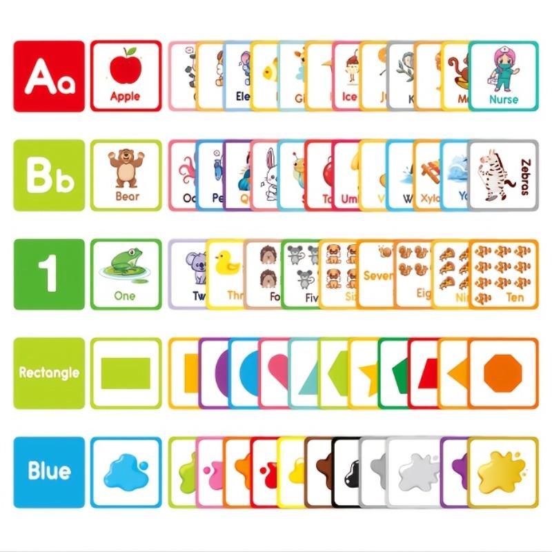 Learning Flashcards, Cartoon Animal Alphabet Shapes, Educational Early Education Cards, Kids Cognitive Development Toys, Visual Stimulation Cards