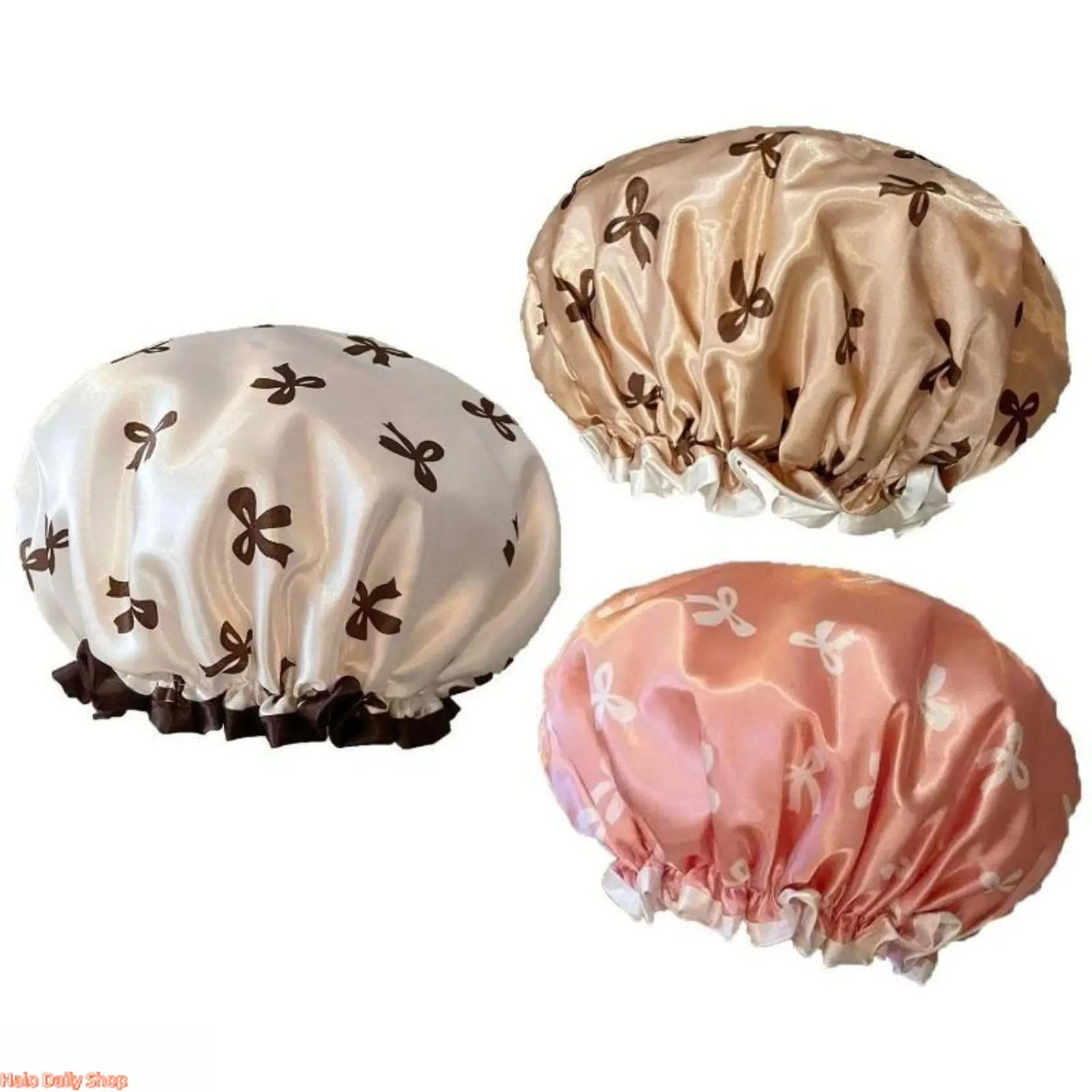 4 Pieces Double Layer Waterproof Shower Cap, Elastic And Reusable, Cartoon Hair Bath Caps, Double Waterproof Layers Bathing Hat Sleep Bonnet  Double Layer Hair Protection Cover For Bath, Spa, Salon & Daily Use