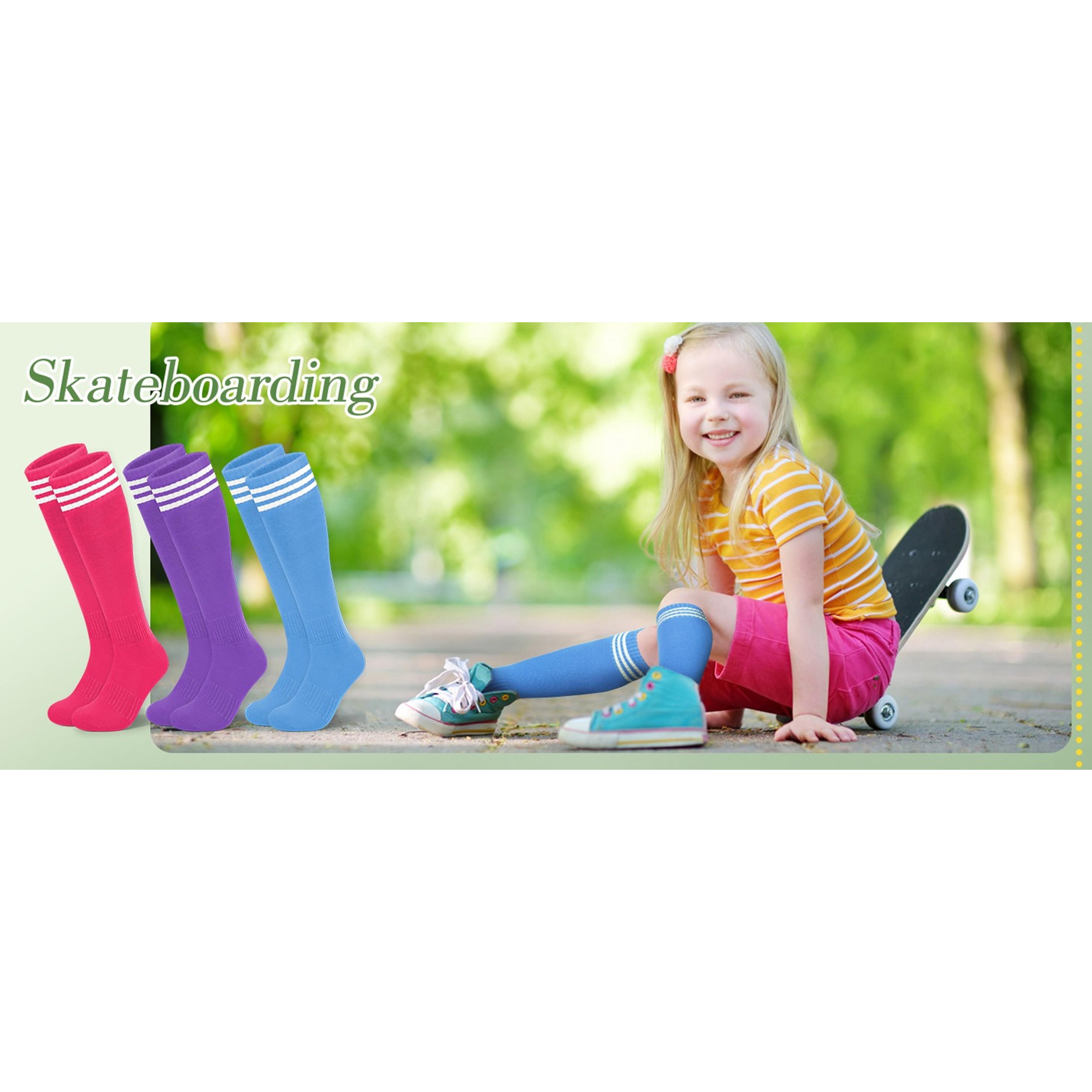Kids Soccer Socks for Girls and Boys - Long Cotton Soft Athletic Knee High Calf Tube Socks for Baseball Softball Football School Sports OutdoorGift