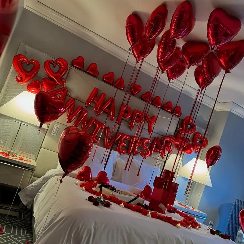 Heart-Shaped & Hollow Heart, 1000 Pieces Realistic Rose Petals, Perfect for Valentine’s Day Weddings Anniversaries, Heart Shaped Balloons