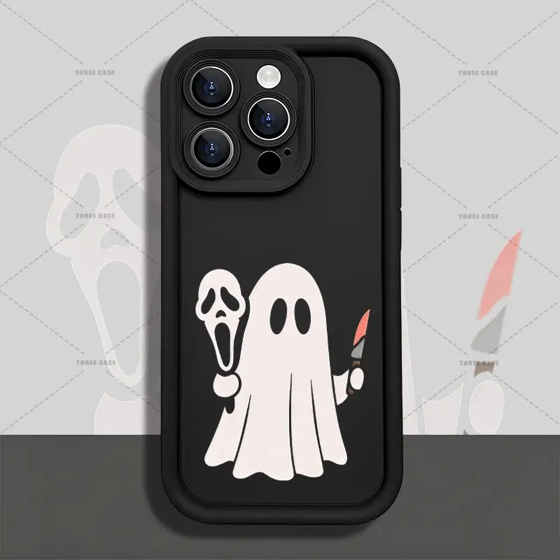 YNHAY Multi-Model Ghost Phone Case for iPhone 17 AIR,17 PRO,16 PRO,15 PRO MAX,14 PLUS,13 PRO,12,11 PRO,XS MAX,X,XR - TPU, Flexible TPU Hugs Your Phone, Shockproof, Anti-Drop, Full Protection Cover, Accessories, Installation