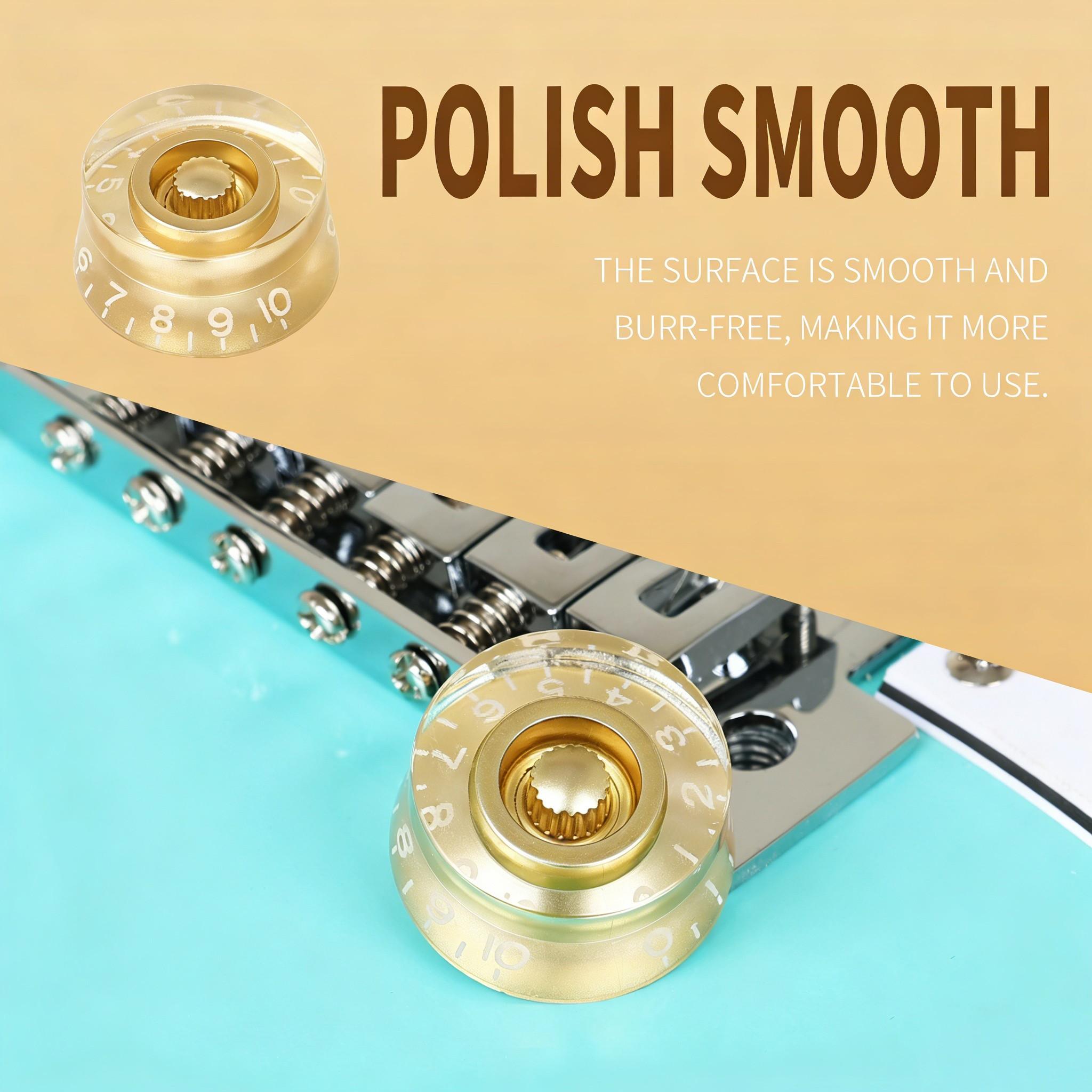 Irin Electric Guitar Volume Knob, Transparent Sound Control, Smooth Surface, Clear Markings, PVC Bag Packaging