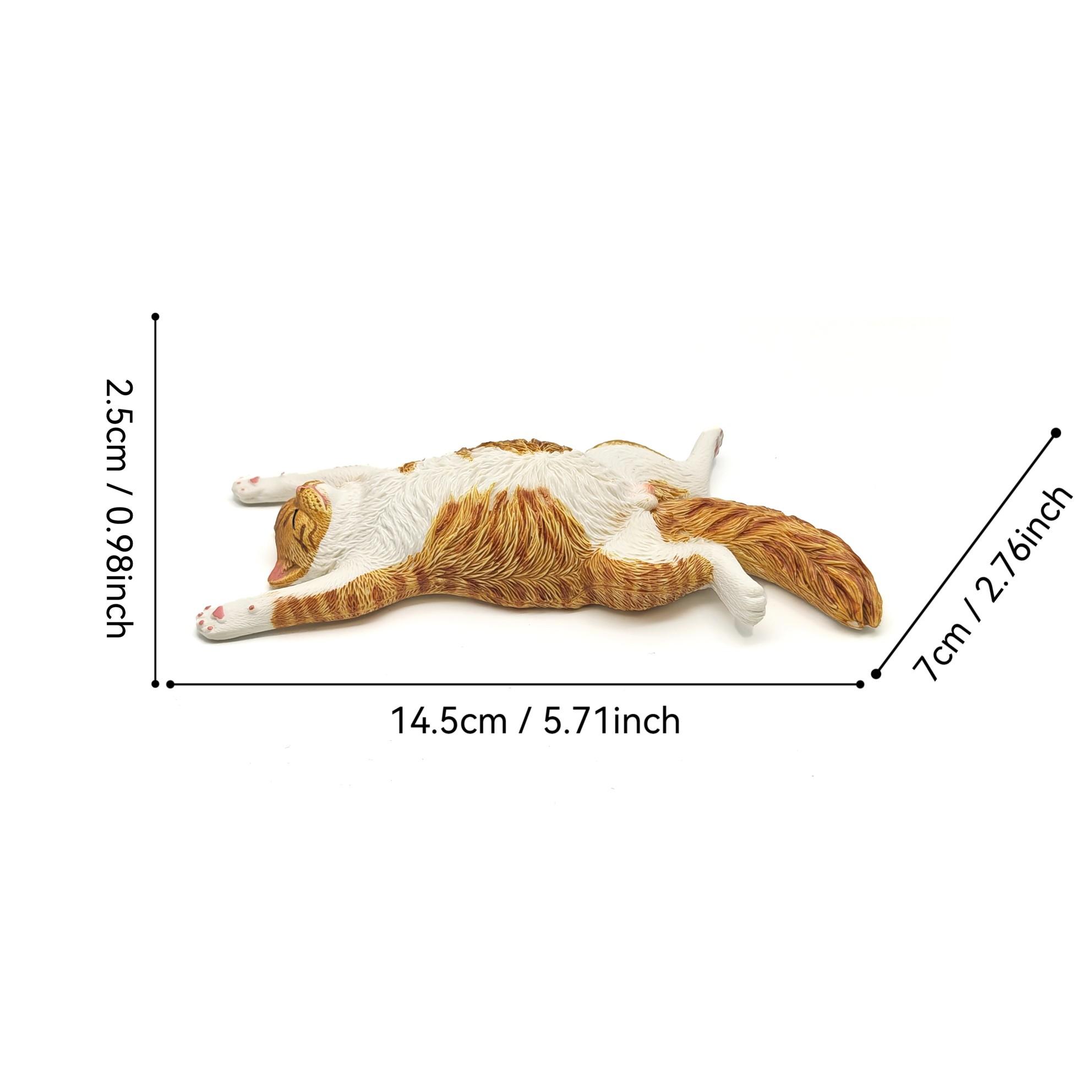 Cat Animal Model Statue Decorative Figurine for Home Decoration and Collection, Garden Office Desktop Bonsai Ornament