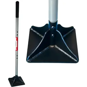 Heavy Duty Steel Tamper 8"x8" with 48 inch Handle and Rubber Grip Ideal Garden Landscaping Rammer for Earth Soil Asphalt, Gravel and Dirt Compaction Levelling Paver Tool Trash Tamper
