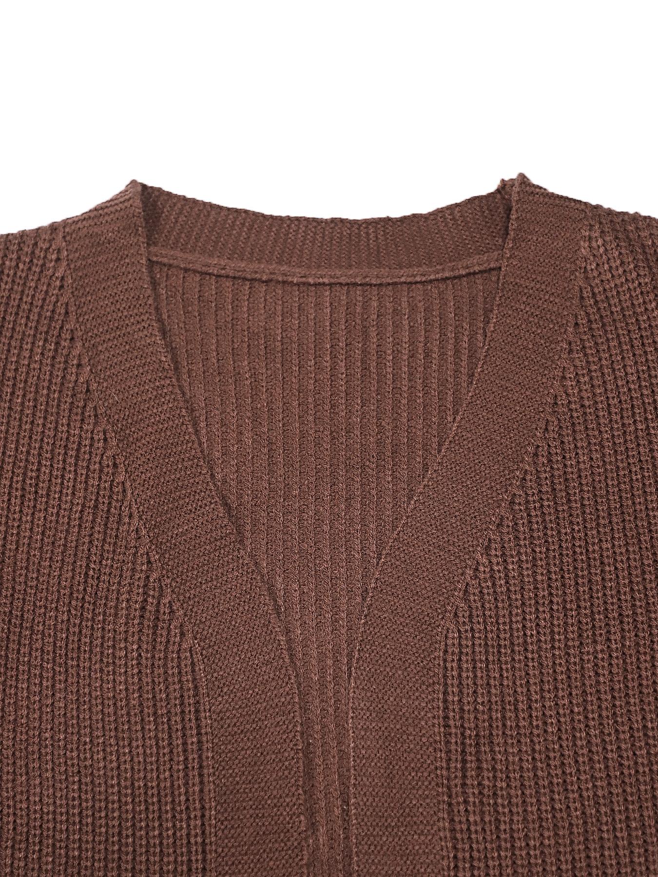 Women's Elegant Sleeveless Dress Set, Fashion Casual Long Knit Cardigan, Buttonless Sweater, Fall & Winter, Knitwear