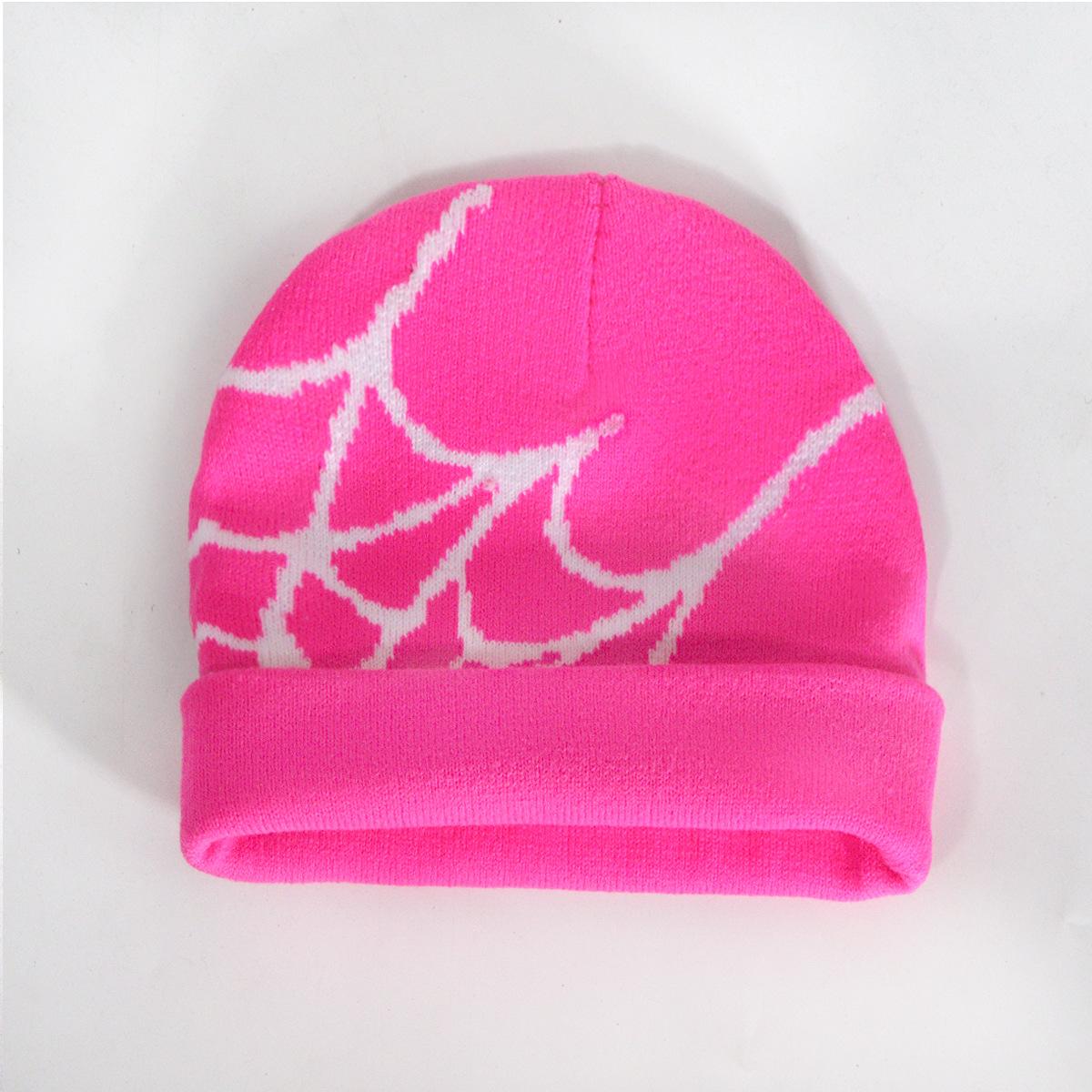 2026 New Spider Web Y2K Jacquard Knitted Beanie, European-American Trend Winter Hat, Sports & Outdoor Accessories for Women, Beanies