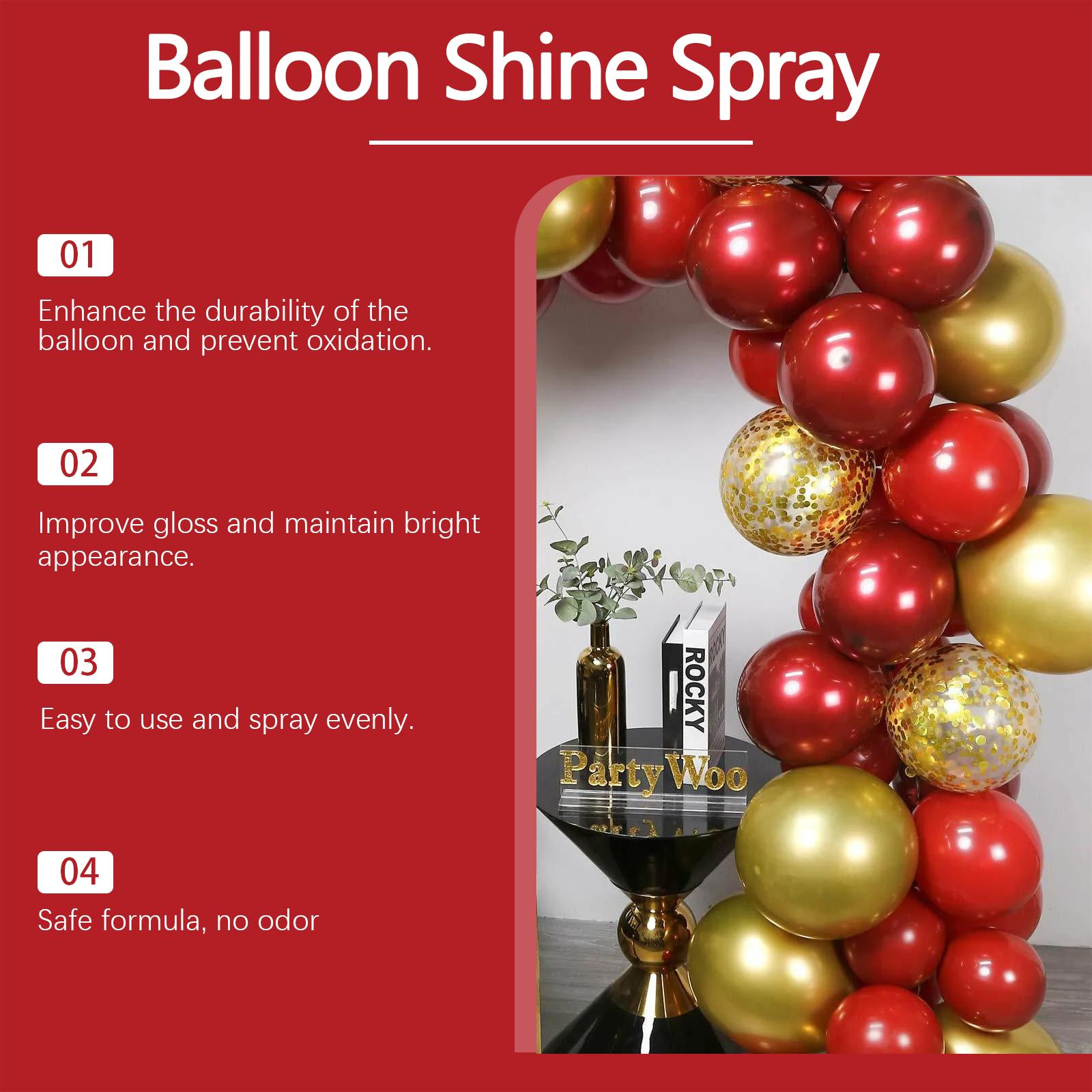 DOWMOO Balloon Shine Spray Long Lasting Gloss Enhancer for Party Decorations Highlight Finish Tinsel Effect Party Supplies Seasonal Celebration Accessories