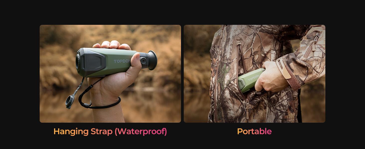 TOPDON TS004 256x192 Thermal Monocular, Supported Wireless Connection, 13mm 50Hz Thermal Night Vision with 11-Hour Battery Life, IP67 Waterproof Thermal Imaging Monocular for Hunting