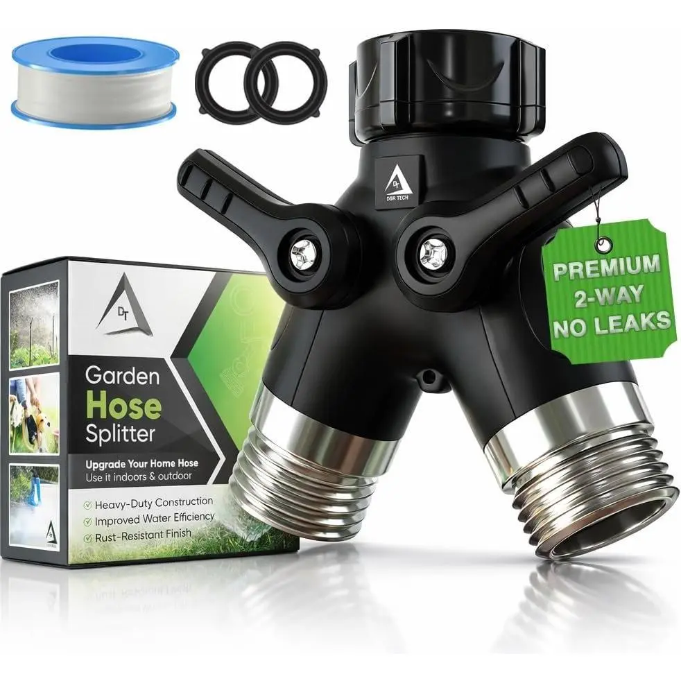 Hose Splitter 2 Way Black