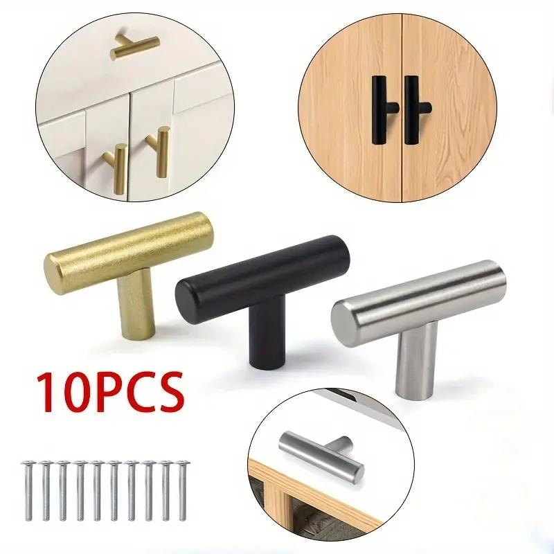 20PACK  Modern Rectangular Cabinet Knobs and Pulls Set, 50mm Single Hole Door Hardware Handles with Screws, Durable Metal Finish, Easy Installation