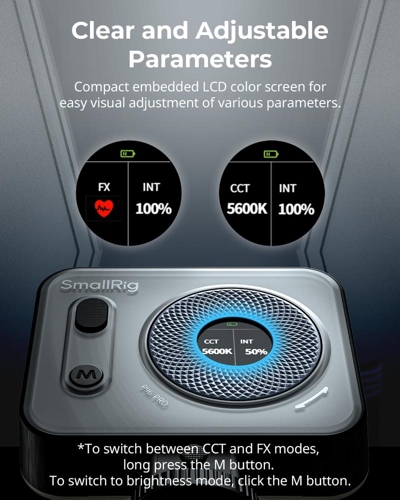 SmallRig Vibe P96 Pro Led Video Light, Portable Camera Light for Photography, Cold Shoe Light, CRI95+, 2500-6500K, 5 Effects, Fill Light Accessories for Content Creator, Streaming Black and pink 4660/4786 Smartphone Lighting