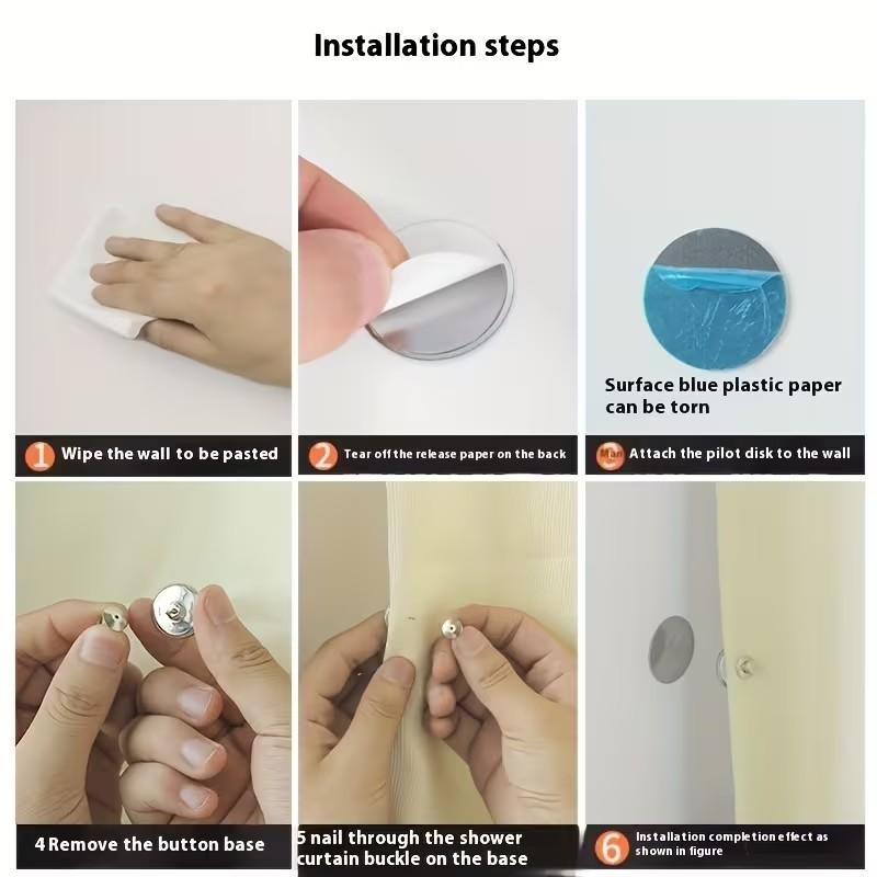 10pcs Modern Metal Magnetic Hooks, Easy Install Wall Mount Magnets, Ideal for Curtains, Shower Curtains, Seam Sealing, Walls, Doors