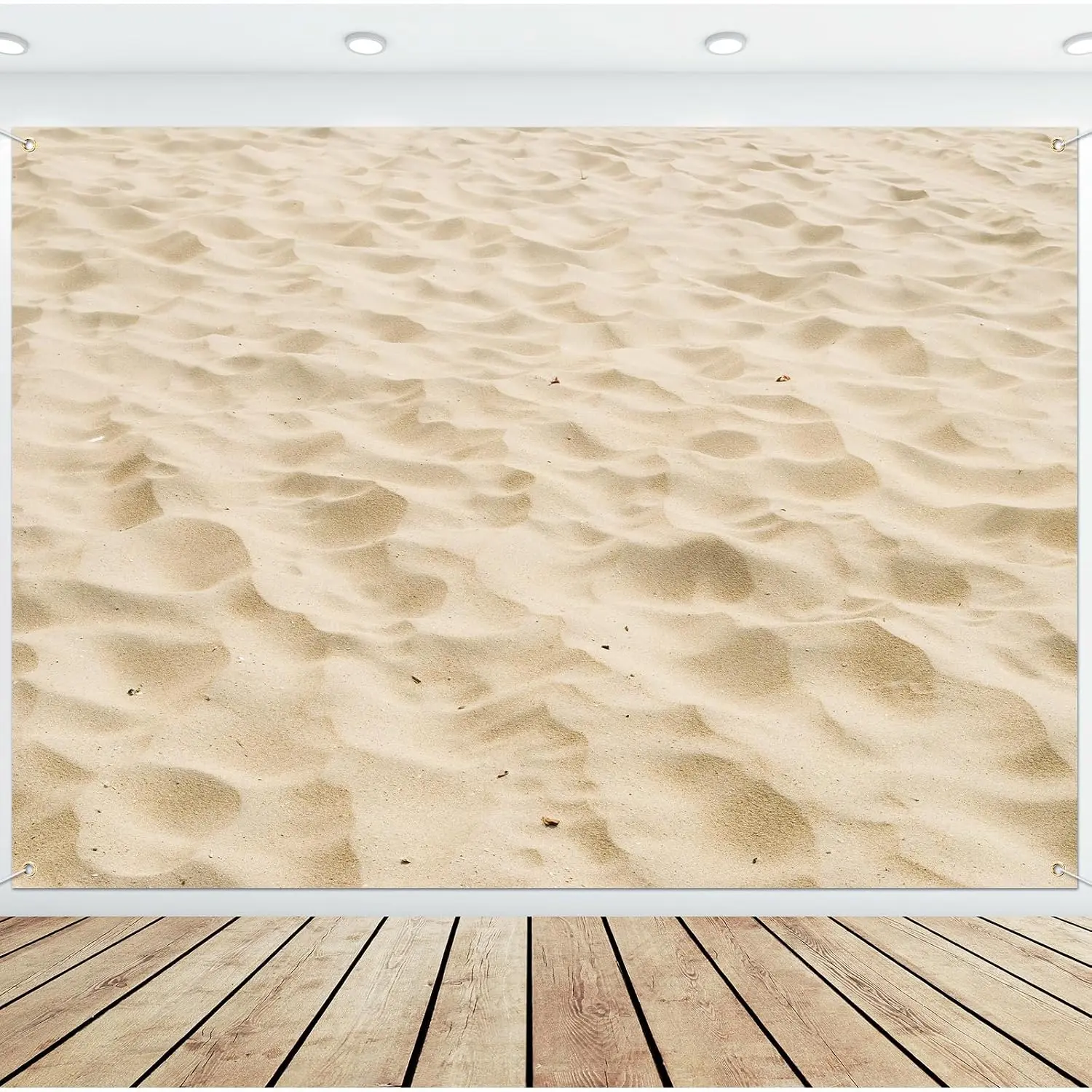 1pc Sand Beach Photography Backdrop Summer Beach Background Tropical Seaside Wall Backdrop Decorations for Wedding Birthday Baby Shower Party Photoshoot Studio Props