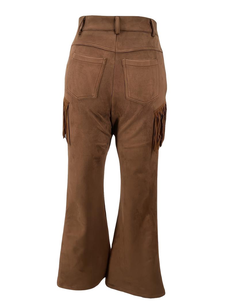 Fringe Flare Pants, Vintage Texture, Side Fringe Adds Sexiness, Micro Flare Fit, Easy American Retro Style