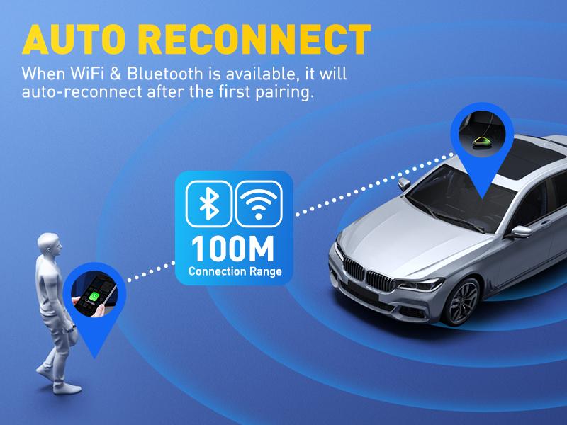 AUXITO 2 in 1 Wireless CarPlay & Android Auto Adapter, Converts OEM Wired CarPlay to Wireless, Plug & Play Seamless Connection for iPhone iOS 12+ & Android 11+, 2025 Upgraded