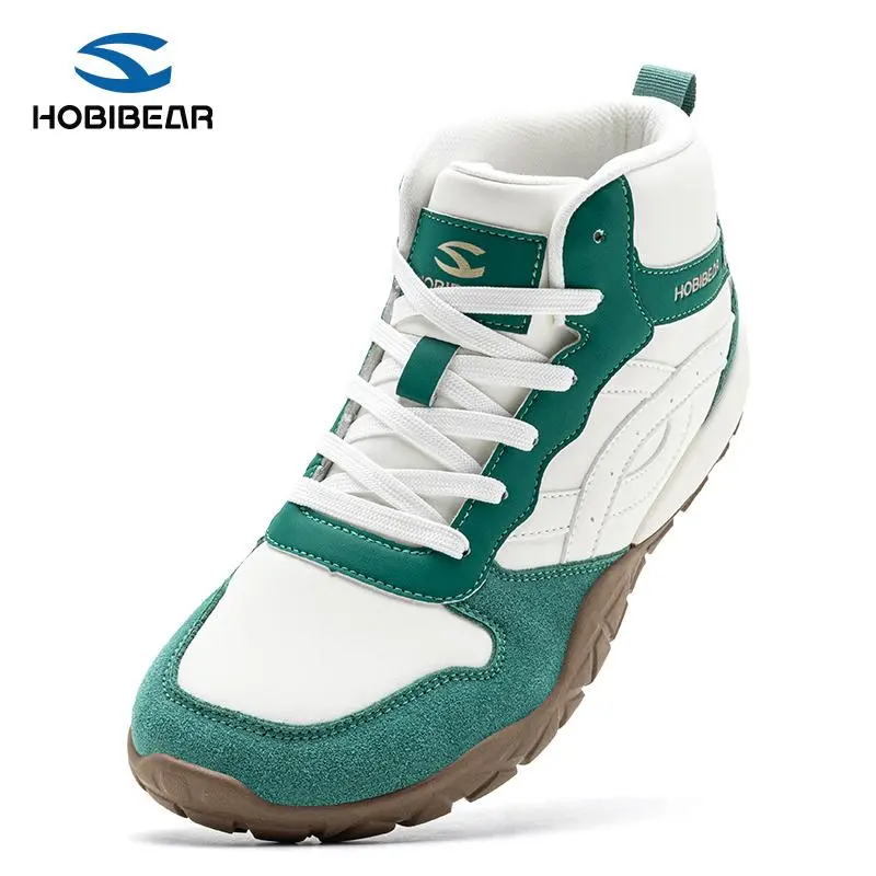 Men's Barefoot Boots, Minimalist High-Top Canvas Walking Shoes with a Wide Toe Box for All Seasons Outdoors, Footwear, Slip On, Rubber, All‑Season Use