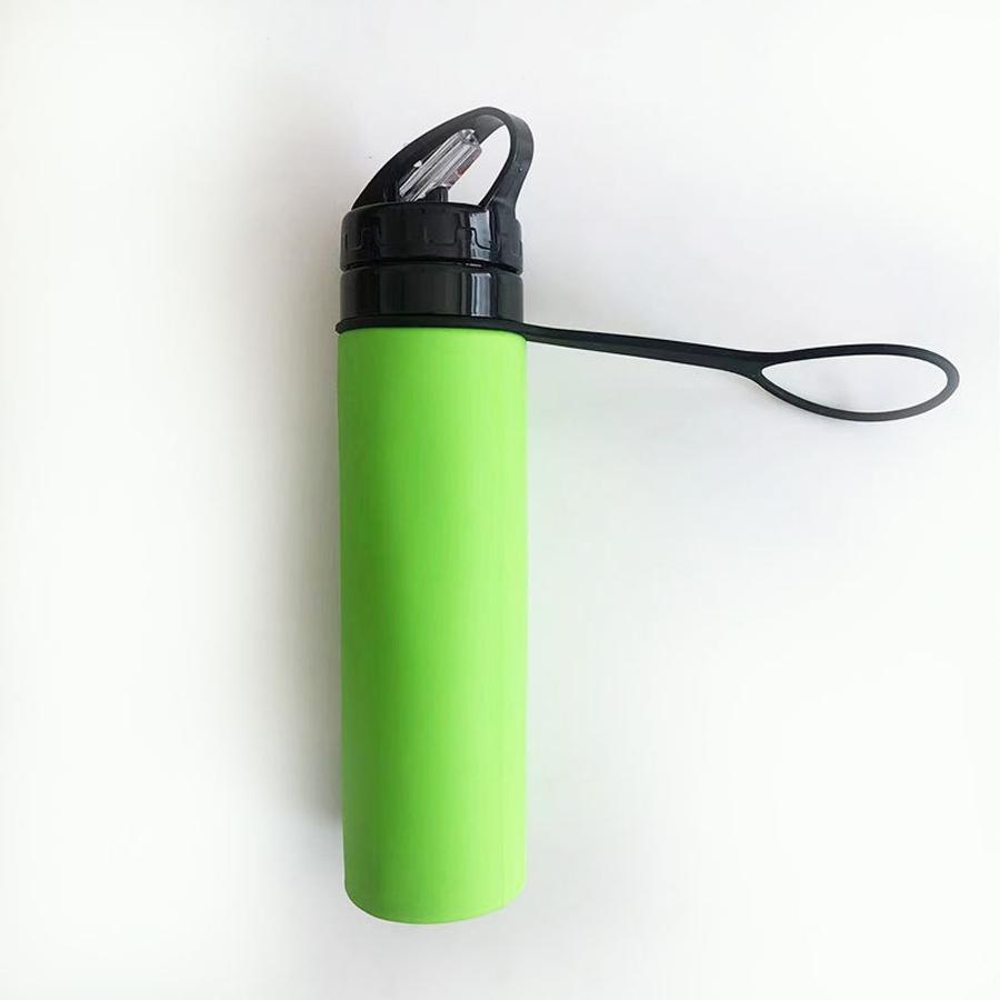 21oz (600ml) Sports Water Bottle, 1 Pack/2 Pack, BPA-Free Silicone Collapsible Water Bottle for Sports Outdoor Travel, Durable Leak-Proof Design Portable Cup, Suitable for Active Lifestyle