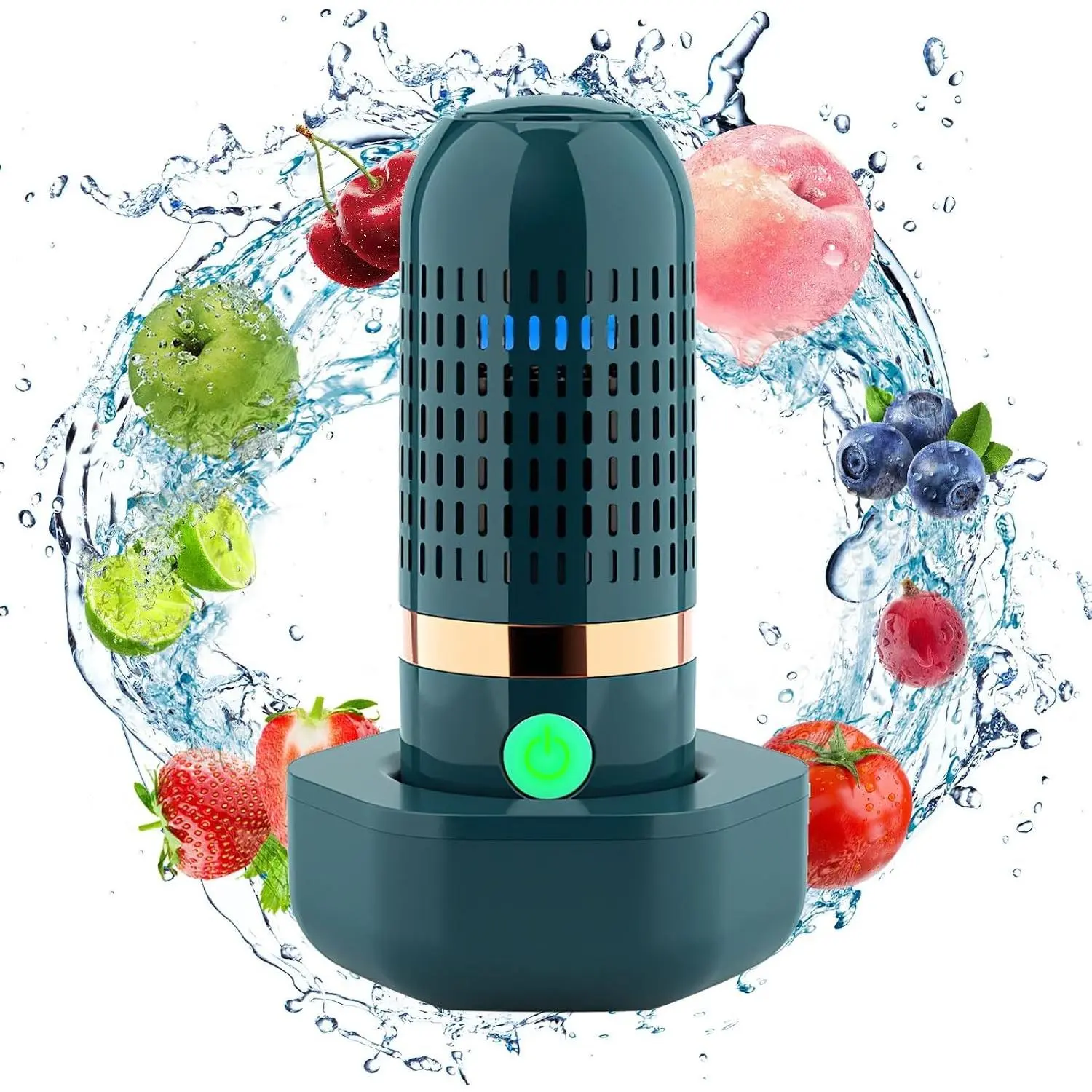 Fruit and Vegetable Washing Machine Fruit Vegetable Cleaner Device Veggie Washer, Portable USB Wireless Produce Washer Fruit Wash with OH-ion Purification Technology for Cleaning Food
